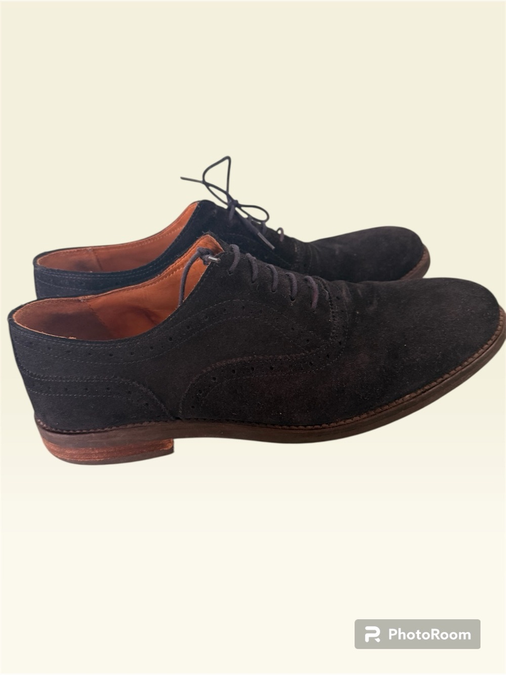 Massimo Dutti Black Suede Derby Oxford Brogues- Men size 10